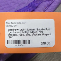 Quilt Jumper Saddle Pad *gc, faded, holey edges, mnr threads, rubs, pills, puckers
