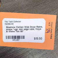 Cotton Web Draw Reins, snaps *vgc, mnr edge rubs, frays & stains
