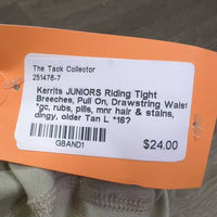 JUNIORS Riding Tight Breeches, Pull On, Drawstring Waist *gc, rubs, pills, mnr hair & stains, dingy, older
