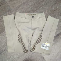 JUNIORS Euro Seat Breeches *gc, discolored seat & legs, rubs, pills, unstitched seams
