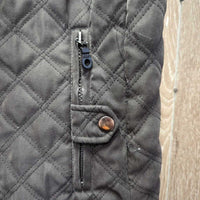 Light Quilt Vest, Zipper *gc, older, faded, puckers

