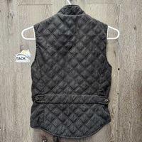 Light Quilt Vest, Zipper *gc, older, faded, puckers
