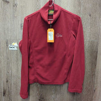 Light Fleece Sweater, 1/3 Zip Up *gc, clumpy, older, mnr hairy, cuff rubs & pills
