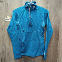 LS Fleece Lined Shirt, 1/3 Zip Up *vgc/xc, older, cracking logos
