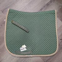Quilt Dressage Pad, piping *gc, clean, holey edges, mnr rubs, threads, hair, faded, hair

