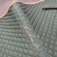 Quilt Dressage Pad, piping *gc, clean, holey edges, mnr rubs, threads, hair, faded, hair
