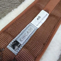Cotton Nylon Web Fleece Lined Girth, 2x els, D Ring *vgc, clean, mnr stains, hair & clumpy
