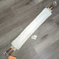 Cotton Nylon Web Fleece Lined Girth, 2x els, D Ring *vgc, clean, mnr stains, hair & clumpy
