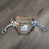 Short Shank English Hackamore, chain curb *gc, stiff, dirt, clumpy, stains, rubs, film, hair
