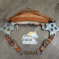 Short Shank English Hackamore, chain curb *gc, stiff, dirt, clumpy, stains, rubs, film, hair
