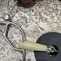 Single Joint Hackabit, bit guards, sheepskin noseband cvr *vgc, NO curb, slobber bar, mnr dirt, stains, chews, residue
