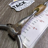 Narrow French Link Loose Ring Bit, Copper Center Lozenge *gc, v.dirty, v.gunky, scuffs
