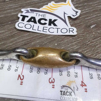 Narrow French Link Loose Ring Bit, Copper Center Lozenge *gc, v.dirty, v.gunky, scuffs

