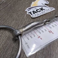 "MB 10" Thin Curved French Link Loose Ring Bit, v.small flat center bar *vgc/gc, dirt, residue, scuffs, scratches
