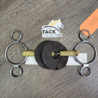 French Link 2 Ring Bit, 2x Rubber Bit Guards, velcro *gc, clean, stains, discolored, mnr chews, residue, curled velcro
