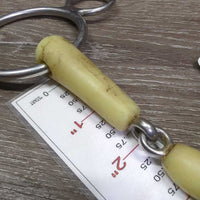 French Link 2 Ring Bit, 2x Rubber Bit Guards, velcro *gc, clean, stains, discolored, mnr chews, residue, curled velcro
