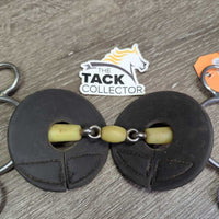 French Link 2 Ring Bit, 2x Rubber Bit Guards, velcro *gc, clean, stains, discolored, mnr chews, residue, curled velcro
