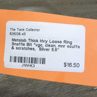 Thick Hvy Loose Ring Snaffle Bit *vgc, clean, mnr scuffs & scratches
