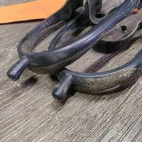 Plastic Spurs, Velcro Spur Straps *gc, dirty, grass, cracking/peeling straps
