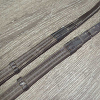 Thick Padded Rubber Reins, Finger Stoppers *gc/fair, clean & dirt, cracking/peeleing edges
