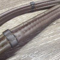 Thick Padded Rubber Reins, Finger Stoppers *gc/fair, clean & dirt, cracking/peeleing edges
