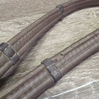 Thick Padded Rubber Reins, Finger Stoppers *gc/fair, clean & dirt, cracking/peeleing edges
