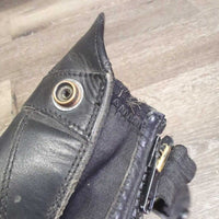 Pr Half Chaps, back zip, bag *gc, older, clean, residue, deep creases, rubs, Elastic: stretched, Zips: sticky, wavy
