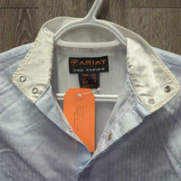 SS Show Sun Shirt, Snaps, snap Collar, Mesh Back Vent *vgc, seam puckers, older
