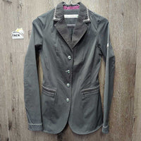 Show Jacket, Zipper, snaps *gc, faded? crinkled collar, stained cuffs, rubs, pills, mnr stains & unstitched seam
