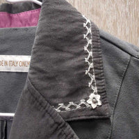 Show Jacket, Zipper, snaps *gc, faded? crinkled collar, stained cuffs, rubs, pills, mnr stains & unstitched seam

