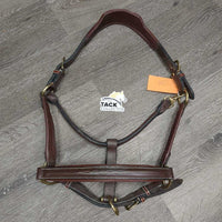 FS RSd Padded Leather Halter, patent trim *xc/vgc, dry, stiff, v.mnr dirt, residue, scuffs

