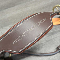 FS RSd Padded Leather Halter, patent trim *xc/vgc, dry, stiff, v.mnr dirt, residue, scuffs
