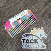 Wide Plastic Mane Comb *gc, faded, chipped, rubs, stains, clean
