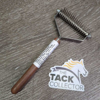 18 Blade Pet Stripper - Undercoat Rake, Wood Handle, plastic cover *vgc, clean, residue, marker
