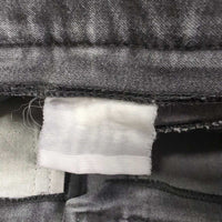 EuroSeat Denim Breeches *gc, puckered & faded seams, faded, stripes, mnr hairy velcro, older
