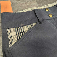 Euro Seat Breeches *gc, stains, faded, v.puckered waist, rubs, seam puckers, repaired, v.pilly lining
