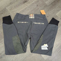 Euro Seat Breeches *gc, stains, faded, v.puckered waist, rubs, seam puckers, repaired, v.pilly lining
