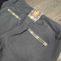 Euro Seat Breeches *gc, stains, faded, v.puckered waist, rubs, seam puckers, repaired, v.pilly lining

