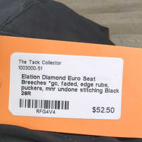 Euro Seat Breeches *gc, faded, edge rubs, puckers, mnr undone stitching
