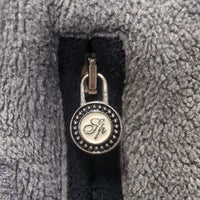 Fleece Jacket, Zipper, High Collar *gc/fair, NO tab, v.clumpy, crinkled collar
