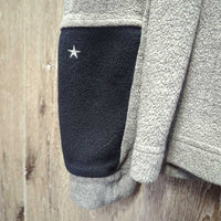 Fleece Jacket, Zipper, High Collar *gc/fair, NO tab, v.clumpy, crinkled collar
