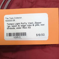 Light Puffy Vest, Zipper *gc, seam & edge rubs & pills, mnr threads, older
