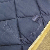 Quilt Dressage Pad, 1x piping *gc, clean, cut tabs, puckers, mnr hair, faded, dirt
