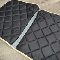 Quilt Dressage Pad, 1x piping *gc, clean, cut tabs, puckers, mnr hair, faded, dirt
