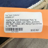 Quilt Dressage Pad, 1x piping *gc, clean, cut tabs, puckers, mnr hair, faded, dirt
