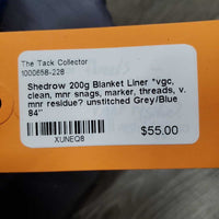 200g Blanket Liner *vgc, clean, mnr snags, marker, threads, v. mnr residue? unstitched
