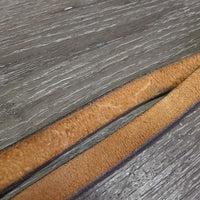 Narrow Light Short Tooled Leather Western Split Reins, Conway Buckles *like new/xc, mnr stains, dent, twist & rubs
