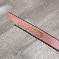 Narrow Light Short Tooled Leather Western Split Reins, Conway Buckles *like new/xc, mnr stains, dent, twist & rubs
