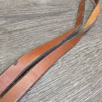 Narrow Light Short Tooled Leather Western Split Reins, Conway Buckles *like new/xc, mnr stains, dent, twist & rubs
