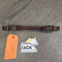 Thick Leather Western Curb - Chin Strap, buckles *vgc, clean, scrapes, dented ends, scratch
